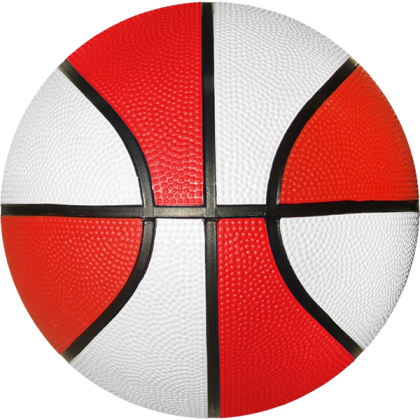 Custom 29 1/2" Full-Size Rubber Basketball Colors - Red/White