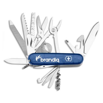Victorinox Swisschamp Swiss Army Knife Promotional Custom Imprinted With Logo  TRANSCULENT SAPPHIRE