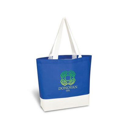 Custom Charisma Laminated Non-Woven Tote Bag - Royal Blue with White - Added Fee for Full-Color Imprint Custom Charisma Laminated Non-Woven Tote Bag - Royal Blue with White - Added Fee for Full-Color Imprint