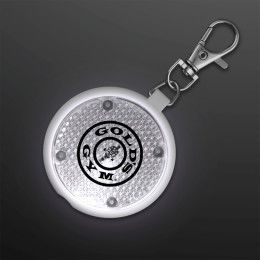 Custom White Safety Blinkers, Keychain Flashlight - White