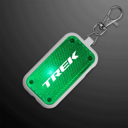 Custom Green Safety Blinkers, Flashlight Keychain Clip