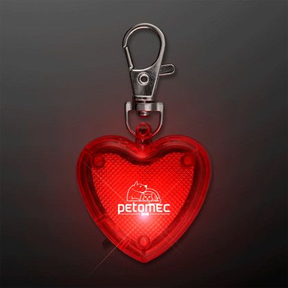 Custom Blinking Heart Dog Light and Keychain 