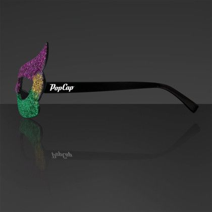 Custom Mardi Gras Eyeglasses, Glitter Frames NON-Light Up - 1