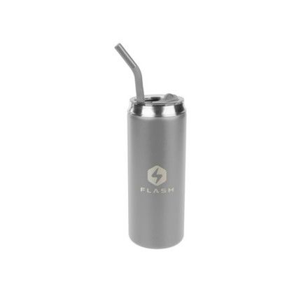 Custom 20 Oz. Can Shaped Stainless Steel Tumbler - Gray - Added Fee for Engraved Logo