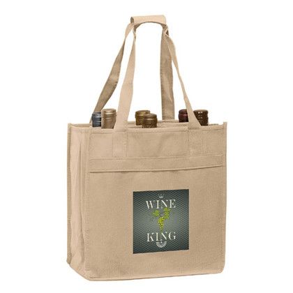 Vineyard Six Bottle Wine Bag - 4-Color Process-TAN Vineyard Six Bottle Wine Bag - 4-Color Process-TAN