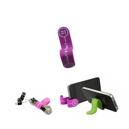 Silicone Magnetic Phone Holder Clip - Purple bend