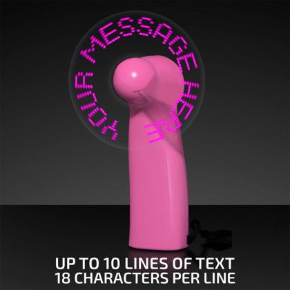 Message Fan with Custom Message - Pink