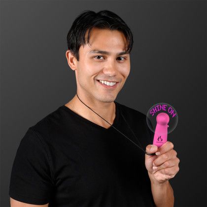 Custom Pre-Programmed White Message Fans with White LEDs - Pink 