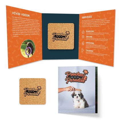 Custom Tek Booklet 2 With Square Cork Coaster