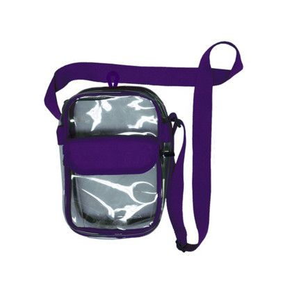 Custom Waterproof Clear View Crossbody Stadium Bag - Purple