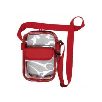 Custom Waterproof Clear View Crossbody Stadium Bag - Red