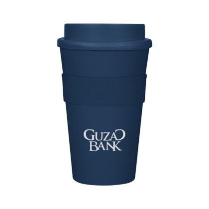 Custom 16 Oz. Travel Tumbler - Navy Tumbler with Navy Lid and Navy Band