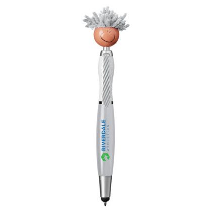Custom Multicultural Moptopper Screen Cleaner Stylus Pen - Platinium