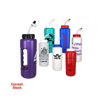 Custom 32 oz Grip Bottle with Flexible Straw - All Variant 
