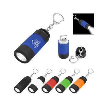 Custom Rechargeable LED Light Key Chain - All Colors