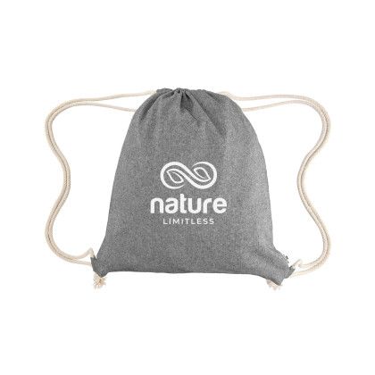 Custom Arden Recycled Cotton Drawstring Bag - Heather gray