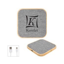Custom 15 W Bamboo & RPET Wireless Charger - All Colors