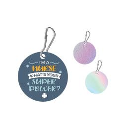 Custom Acrylic Zipper Pull - Circle - Added Fee for Glitter or Holographic Design