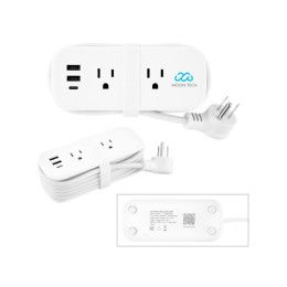 Custom Compact Multi-Outlet Power Strip - White