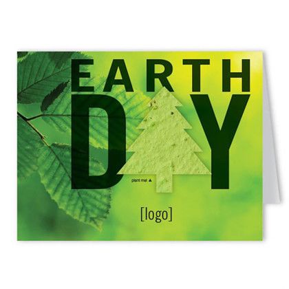 Custom Earth Day Seed Paper Shape Folding Card - Design B