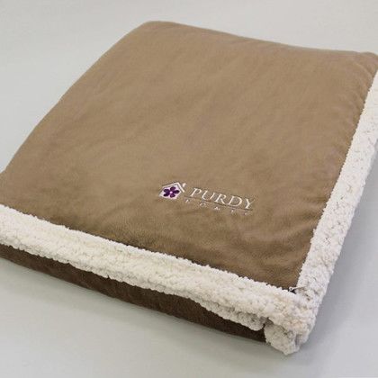 Embroidered Lambswool Throw Blanket