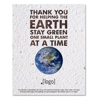 Custom Earth Day Seed Paper Postcard - Design B
