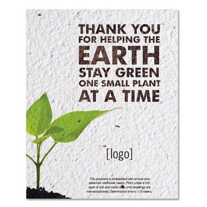 Custom Earth Day Seed Paper Postcard - Design D