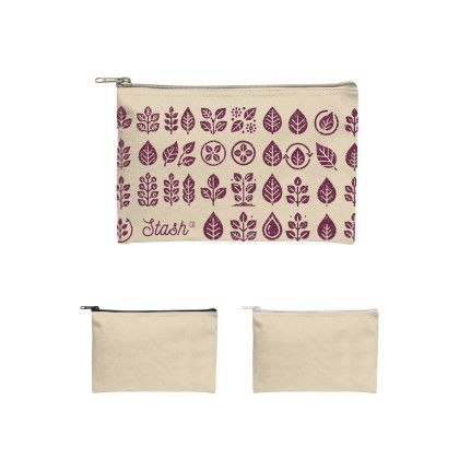 Custom Recycled Canvas Zippered Pouch - Natural All