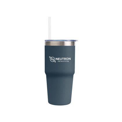 Custom 14 Oz. Brea Recycled Stainless Steel Tumbler - Navy