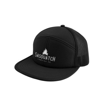 Custom 7-Panel Performance Trucker Cap - Black