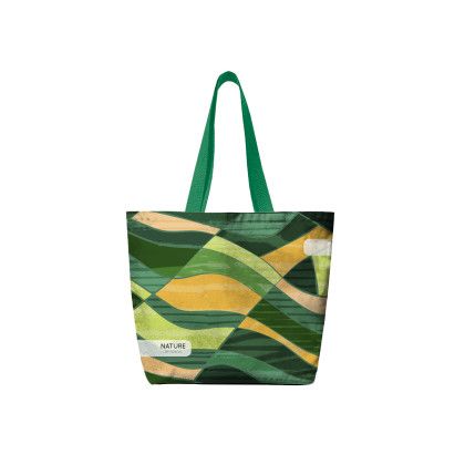 Custom Sublime Series RPET Tote Bag - White with green