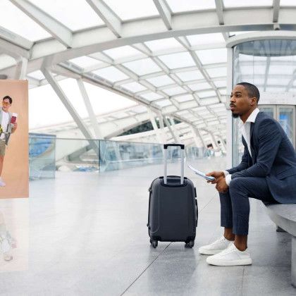 Custom 8' Curved Splash Floor Display Wrap Kit (Recycled Polyester Knit) - Multicolor Lifestyle Custom 8' Curved Splash Floor Display Wrap Kit (Recycled Polyester Knit) - Multicolor Lifestyle