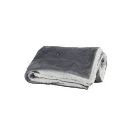 Custom Faux Mink Sherpa Blanket - Grey With Logo