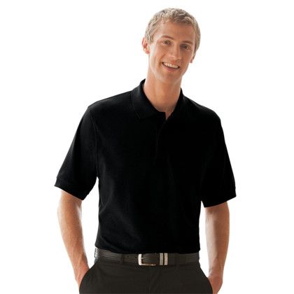 Custom Soft-Blend Double-Tuck Pique Polo - Black Custom Soft-Blend Double-Tuck Pique Polo - Black
