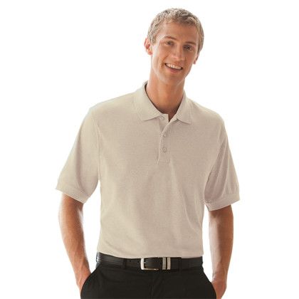 Custom Soft-Blend Double-Tuck Pique Polo - Stone Custom Soft-Blend Double-Tuck Pique Polo - Stone