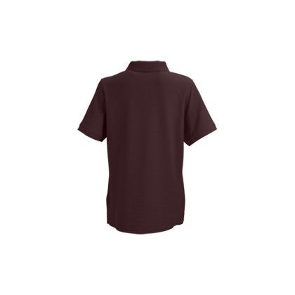 Custom Women's Soft-Blend Double-Tuck Pique Polo - Deep Maroon Back VIew