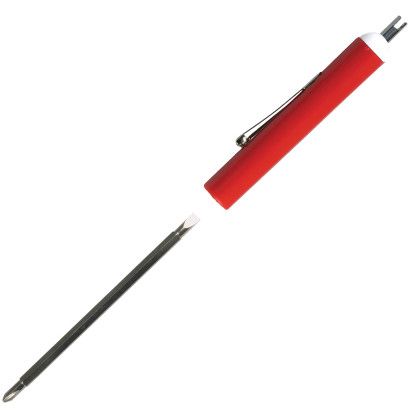Custom Reversible # 3-4 Standard - # 0 Phillips - Valve Stem Top Screwdriver - Red Blank 