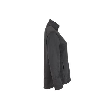 Custom Brushed Back Micro-Fleece Full-Zip Jacket - Dark Grey/Sport Red Right Side View