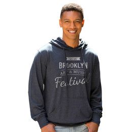 Custom Lightweight Jersey Knit Pullover - Model Wearing Navy Heather Pullover