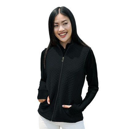 Custom Women's Mesa Vest - Model Wearing Black Vest  