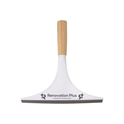 Custom Squeegee w/Bamboo Handle - White