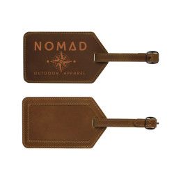 Custom Leather Luggage Tag - Tan Custom Leather Luggage Tag - Tan