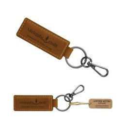Custom Leather Keytag w/Clasp - Tan Custom Leather Keytag w/Clasp - Tan