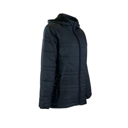 Custom Women's K2 Quilted Puffer Jacket - Onyx Black Right Side View Custom Women's K2 Quilted Puffer Jacket - Onyx Black Right Side View