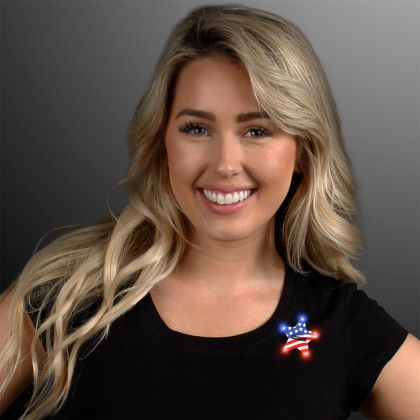 Custom USA American Flag Star Flashing Pin - Featuring the Model