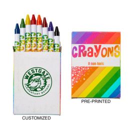 Custom 8pk Non-Toxic Primary Color Crayons - Rainbow