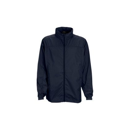 Custom Full-Zip Lightweight Hooded Jacket - Navy Front View