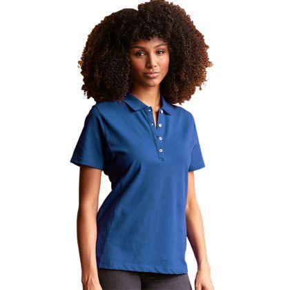 Custom Women's Perfect Polo - Model Wearing Royal Tshirt