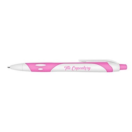 Custom Gel Sport Soft Touch Rubberized Hybrid Ink Gel Pen - Black Ink - Pink