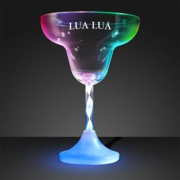 Custom Margarita LED Spiral Stem Glass - Multicolor